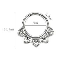Anneau articulé en titane ASTM F136 hypoallergénique pour piercing de nez, cartilage et septum, style tribal unique