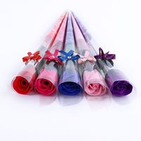 Huaien – Bouquet de douze fleurs de savon faites à la main, roses tricolores, cadeau idéal pour la Fête des Mères, Qixi, et la Fête des Enseignants – Vente en gros à succès