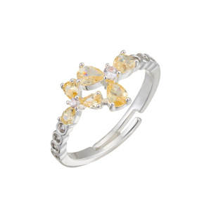 Flower Open <b>Ring</b> Adjustable Zircon Prong Setting For Index Finger Gift Jewelry - Product Image 5