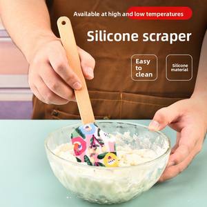Fabricante al por mayor espátula de silicona con raspador de mermelada desmontable con mango de madera cuchillo para hornear crema pastelera mantequilla para uso doméstico - Product Image 2