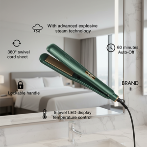 <span class=keywords><strong>Lisseur</strong></span> à revêtement céramique professionnel, fer à vapeur pour cheveux humides/secs, double mode, pour usage domestique et hôtelier, garantie 1 an - Product Image 6