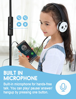 Casque audio circum-auriculaire E-H888 Panda mignon avec microphone, chipset BK, haut-parleurs 40 mm, 32Ω, 20-20kHz, prise jack 3,5 mm, câble détachable universel de 150 cm