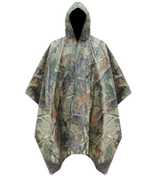 Poncho de pluie grande taille multi-usages en tissu Ripstop camouflage pour adulte, imperméable, coupe-vent, logo personnalisable