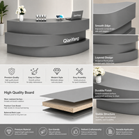 Comptoir de réception moderne gris sur mesure, certifié CE, avec base lumineuse LED, design gratuit, comptoir de réception de bureau