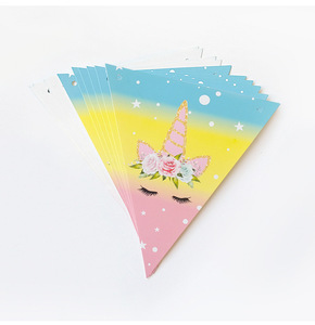 <span class=keywords><strong>Licorne</strong></span> Pirate transfrontalière pour <span class=keywords><strong>Amazon</strong></span> Drapeau Triangle en papier Bannière décorative pour les célébrations d'<span class=keywords><strong>anniversaire</strong></span> et les nouveautés de fête - Product Image 6