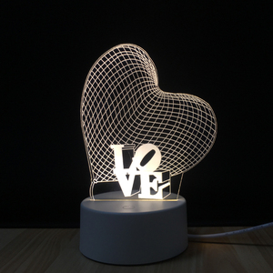<span class=keywords><strong>3D</strong></span> lámpara LED de luz de la noche de Poker dados forma 1 Color interruptor de botón de escritorio de la tabla de la lámpara de - Product Image 6