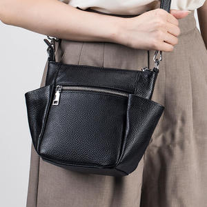 Bolsos cruzados de hombro AndoBag para mujer, modernos, versátiles, de gran capacidad, de cuero vacuno genuino, bolso tipo cubo para ir al trabajo, 8055-2 - Product Image 3