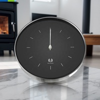 Jam dinding Digital, Stainless Steel 30CM jam dinding logam jam kuarsa RC untuk ruang tamu tampilan jarum bentuk bulat