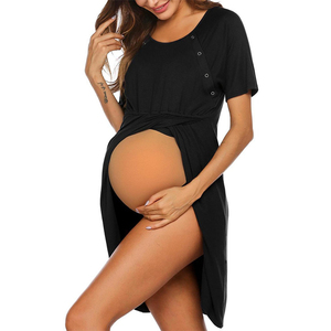 All'ingrosso vestito da <span class=keywords><strong>donna</strong></span> estivo per l'allattamento al seno per la casa <span class=keywords><strong>pigiama</strong></span> da <span class=keywords><strong>donna</strong></span> a manica corta mamma - Product Image 4