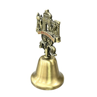 Cloche à main en métal personnalisée de style européen, finition bronze antique, souvenir touristique de Madrid, Espagne, avec design personnalisable