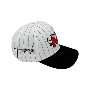 Reto American Pinstripe 5-Panel Baseball Cap Structured Custom 3D Embroidered Logo Sporty Streetwear Unisex - Product Image 3