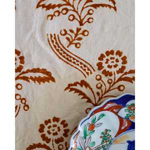 Tovaglia in Lino di Canapa Mirellas con Stampa Romagna, Design a Righe Senza Pieghe, Personalizzabile, Rettangolare, per Hotel e Ristoranti, Disponibile Gratuitamente - Product Image 1