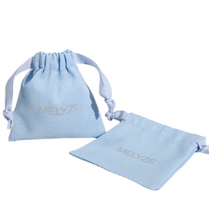 Bolsas de tela personalizadas serigrafiadas para accesorios, soluciones de almacenamiento con cordón de algodón texturizado en pequeños lotes - Product Image 1