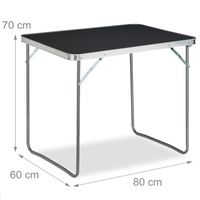 Table pliante de camping en alliage d'aluminium avec fonction de pliage, durable, avec poignée, design moderne pour une utilisation en extérieur et en cuisine