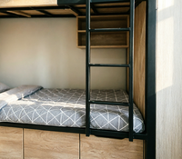 Lit superposé moderne en métal extra large sur mesure, adapté aux dortoirs du personnel, aux dortoirs scolaires, aux auberges, aux B&B, aux hôtels et aux appartements
