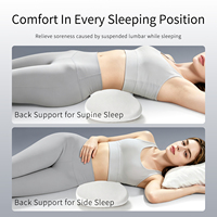 Coussin lombaire ergonomique en mousse à mémoire de forme avec housse en soie glacée pour le sommeil et le soulagement des douleurs dorsales au lit (vente en gros)