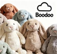 Boneka Kelinci Berbulu 8 Inci, Boneka Hewan Lucu Lembut, Penghilang Stres Unisex, Kain Super Lembut, Isi Kapas PP