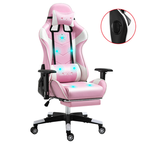 Silla Gamer de masaje rosa con reposapiés, silla Gamer China, venta al por mayor, el mejor - Product Image 1