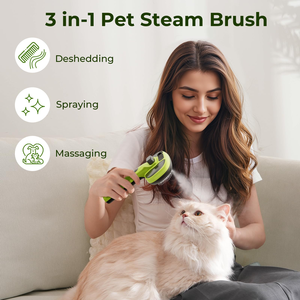 3 in 1 Anti-Static Pet Cats Dogs Steamy Hair Removal Comb Self Cleaning Effective Hair Removal Cats Grooming Brush for Cleaning - Product Image 2