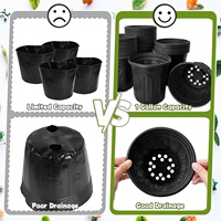 OJYUDD 60 Pack 1 Galon Pot Plastik Lembut Tebal Ringan dengan Desain Lubang untuk Menyemai Bibit Bunga