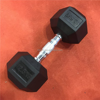 Équipement de gymnastique Haltères hexagonales pour la musculation Haltères en caoutchouc en kg et lb