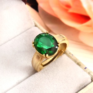 Plata de Ley 925, piedra de Color Esmeralda chapada en oro, regalo de aniversario de cumpleaños perfecto, joyería de estilo clásico fabricado en la India - Product Image 2