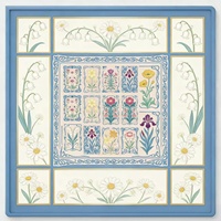 Tapis de jeu de mahjong antidérapant Ruitong bleu à motifs floraux pour 4 joueurs, base en caoutchouc, insonorisant et anti-bruit, tapis de table portable