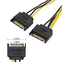 Cable de alimentación SATA de 8 pines a 15 pines Conector de alimentación SATA Cable adaptador de alimentación para alimentación de tarjeta de vídeo de ordenador