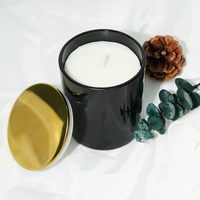 Bougies à parfum Vente en gros Conteneur de 8oz Pot en verre noir Cire de soja Bougies parfumées Emballage de boîte-cadeau de luxe Pot à bougie en verre