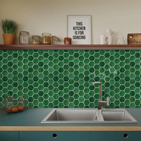 Autocollant mural en nid d'abeille, auto-adhésif, facile à installer, imperméable, mosaïque en PET, carrelage en marbre à coller, pour la cuisine, l'art, la décoration de la maison