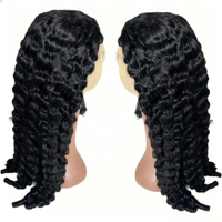 Perruque mi-tête bouclée birmane en cheveux humains de 20 pouces avec pointes en spirale, couleur naturelle, sans colle, sans dentelle, prête à porter, idéale pour les débutantes