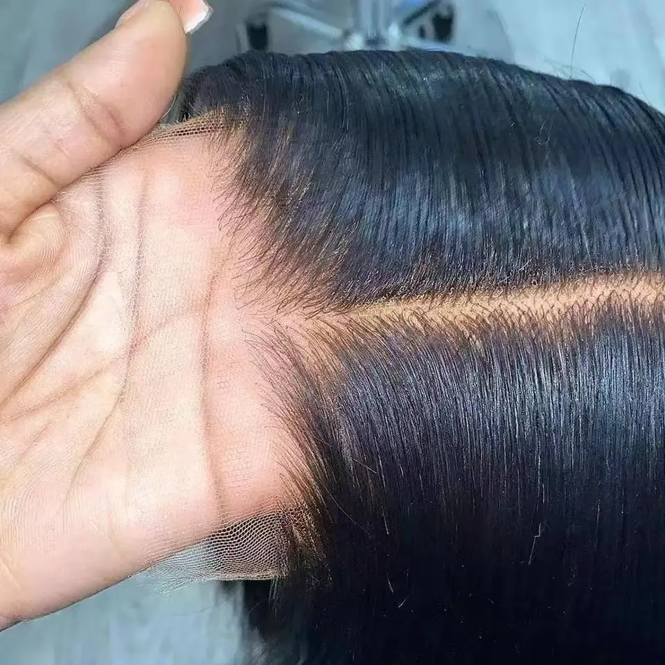 Peluca de cabello humano peruano con cierre Frontal, cabello de 13x6,Hd, predespuntado