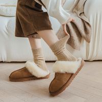 Chaussettes en laine d'hiver pour femmes, épaisses, écologiques, style coréen, couleur unie, haute qualité
