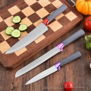 Couteaux de cuisine en acier inoxydable avec manche en plastique, ensemble de couteaux de chef avec bloc – Vente chaude - Product Image 4