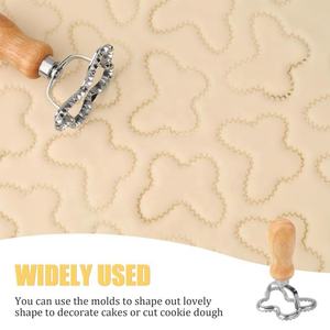 Cortador de Galletas con Mango de Madera Repujado y Sello para Decorar Galletas, Herramientas para Hornear - Product Image 6