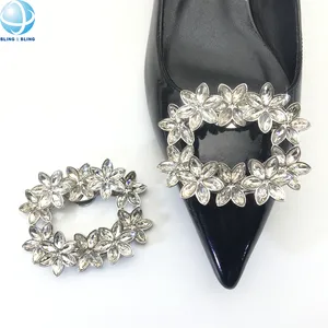 花环设计水钻鞋装饰魅力花水晶婚礼鞋夹