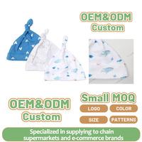 Gorro unisex para recién nacidos, gorros de algodón suave para bebés con patrón bordado, respetuoso con el medio ambiente (Niño/Niña)