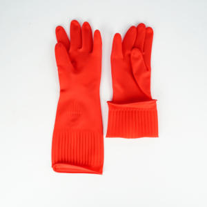 Gants en caoutchouc <span class=keywords><strong>latex</strong></span> rouge de 38cm en stock pour usage domestique en vrac - Product Image 3