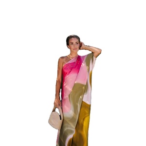 Nuovo vestito estivo con stampa a mezza spalla inclinata a spalla singola senza schienale per eventi di festa - Product Image 1