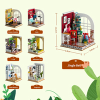 IIECREATE L-2206 Kit de puzzle 3D en bois pour maison de poupée miniature DIY, fait main, écologique, accessoires de mobilier à l'échelle 1:24