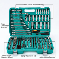216pcs CR-V Multifunctional High-Torque Portable Wrench Kit Heat-Treated Combination Box Car Motorcycle Repair Tool Set