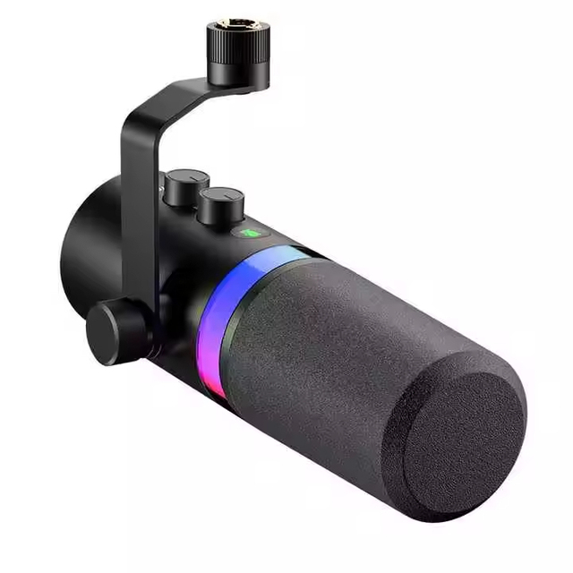 Professional ONELEADER RGB-700 Dynamic Computer Microphone Noise Cancelling USB Type-C/XLR Connection RGB Lighting Gaming