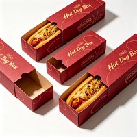 Boîte d'emballage en papier pour hot-dogs biodégradable personnalisée, matériau recyclable, boîte à sandwich coulissante pour pizza, pour les déjeuners et les petits-déjeuners