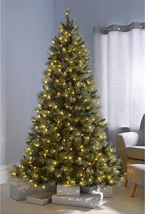 Mao Sheng Chất lượng cao pre-lit Cây giáng sinh Scandinavian vân sam thông nón Berry 200 ấm trắng đèn Led thân thiện với môi - Product Image 2