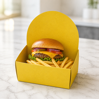 Boîte à sandwich en papier jaune imprimée sur mesure, emballage alimentaire jetable pour les hamburgers, les paninis et la restauration rapide