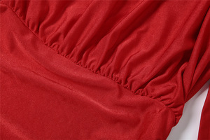 X3894-Primavera 2026 Abbigliamento Donna Ropa De Mujer Elegante Abito Formale Mini a Maniche Lunghe Tinta Unita con Spalle Imbottite e Volant - Product Image 6
