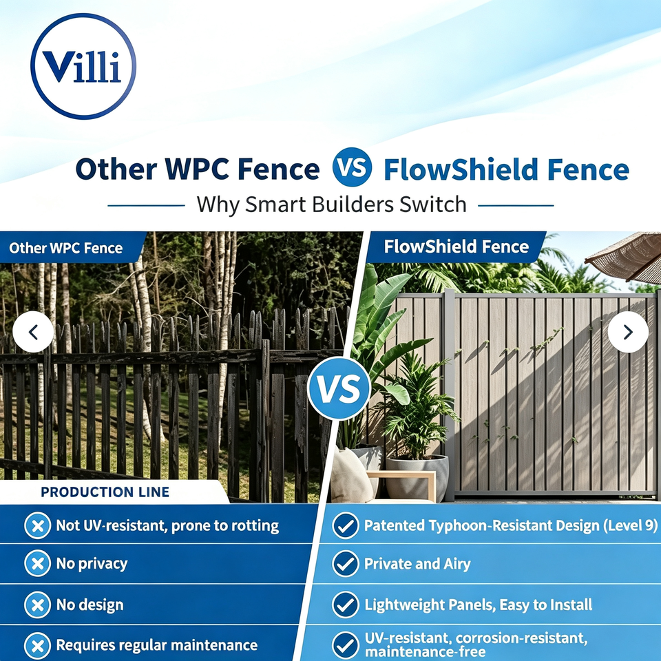 Heavy Duty WPC Privacy Fence Panels With Aluminum Posts Outdoor ...