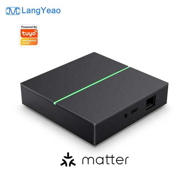 LangYeao Matter Wired Gateway Zigbee Thread, RJ45 LAN Control Works Offline with Apple HomeKit Alexa Google Home Tuya