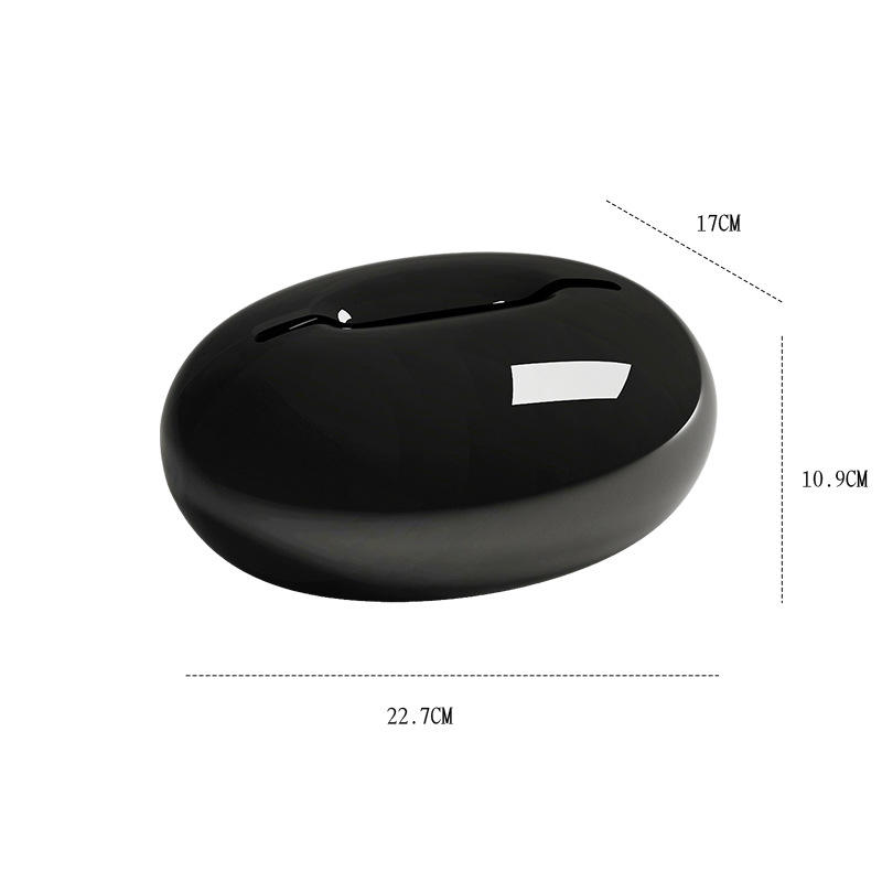 กล่องทิชชู่ทรงหยดน้ำสีดำ-ชั้นเดียว