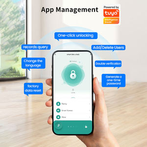 स्मार्ट टुया ऐप यू-आकार के फिंगरप्रिंट लॉक स्वाइप कार्ड कुंजी अनलॉक वाटरप्रूफ ग्लास दरवाजा लॉक - Product Image 2